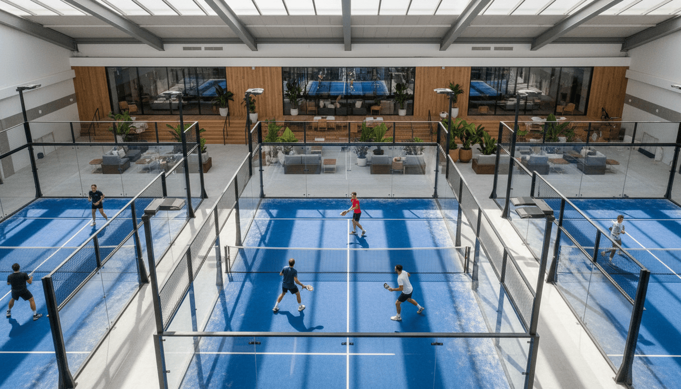 Zwei Padelspieler während eines intensiven Trainingsrallys